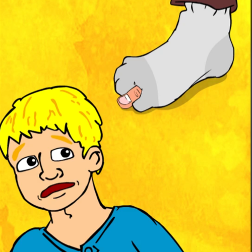 Friend's Toe Sticking Out